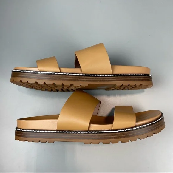Madewell The Charley Double-Strap Slide Sandal in Desert Camel - Picture 7 of 10